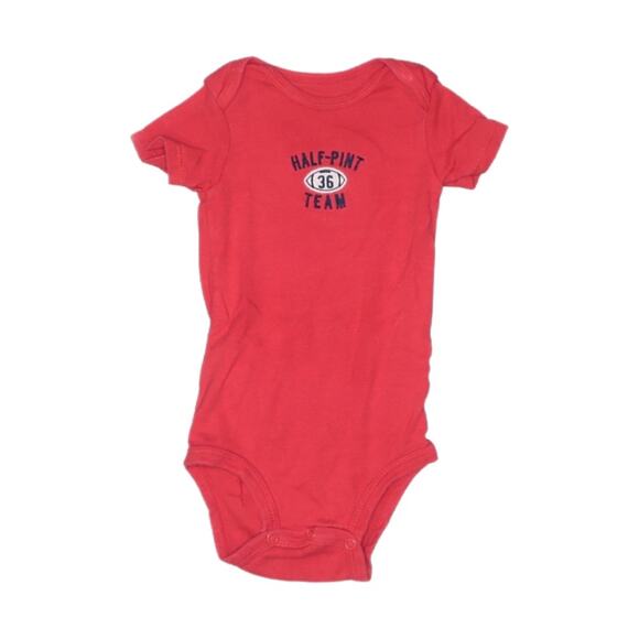 Carter's Other - Carter’s Half Pint Team Short Sleeve Onesie Bodysuit 12 Months Red Black